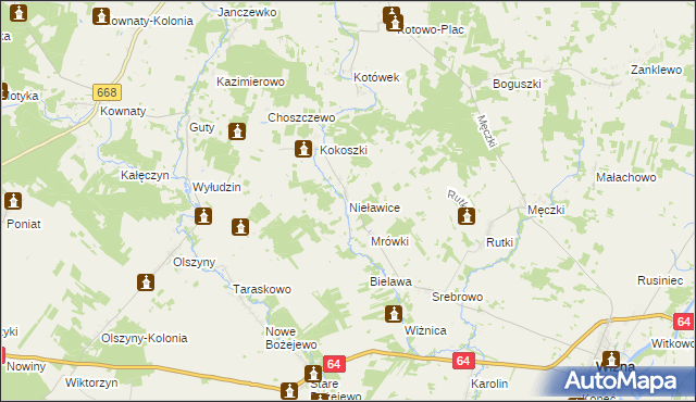 mapa Nieławice, Nieławice na mapie Targeo