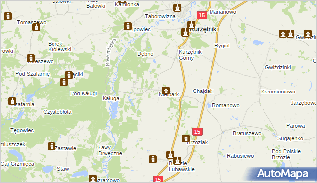 mapa Nielbark, Nielbark na mapie Targeo