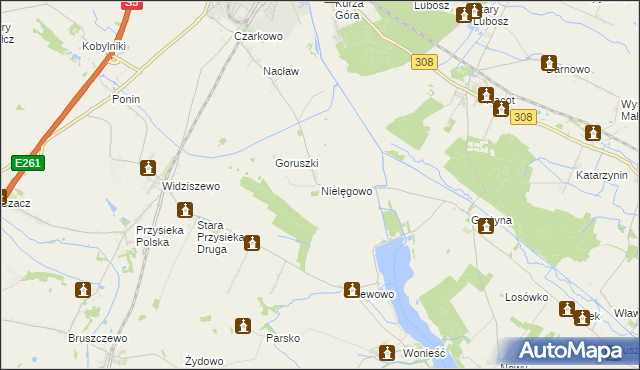 mapa Nielęgowo, Nielęgowo na mapie Targeo