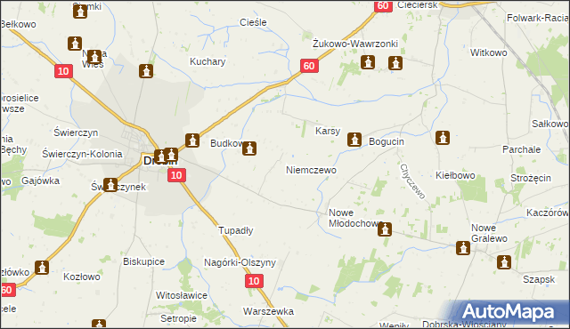 mapa Niemczewo gmina Drobin, Niemczewo gmina Drobin na mapie Targeo