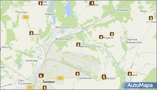 mapa Niemierzyno gmina Świdwin, Niemierzyno gmina Świdwin na mapie Targeo