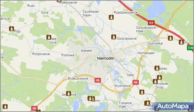 mapa Niemodlin, Niemodlin na mapie Targeo