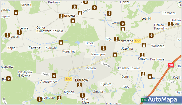 mapa Niemojew, Niemojew na mapie Targeo