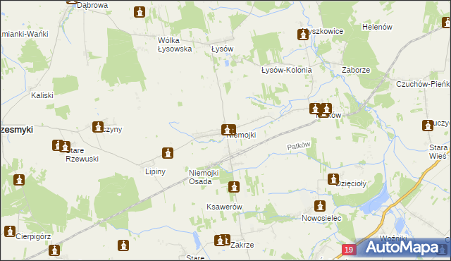 mapa Niemojki gmina Łosice, Niemojki gmina Łosice na mapie Targeo