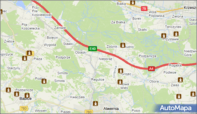 mapa Nieporaz, Nieporaz na mapie Targeo