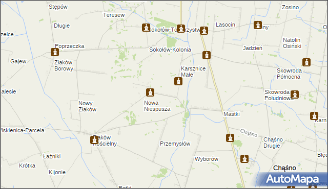 mapa Niespusza-Wieś, Niespusza-Wieś na mapie Targeo