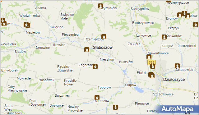 mapa Nieszków, Nieszków na mapie Targeo