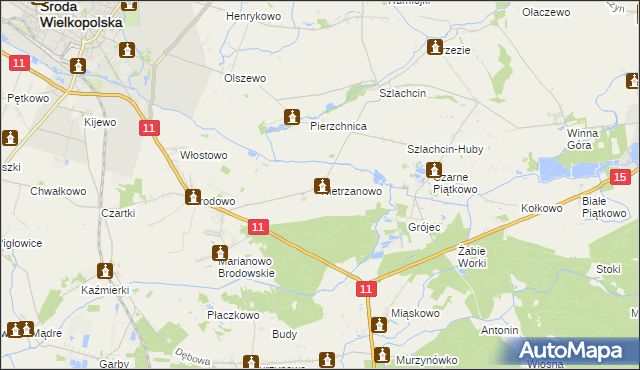 mapa Nietrzanowo, Nietrzanowo na mapie Targeo