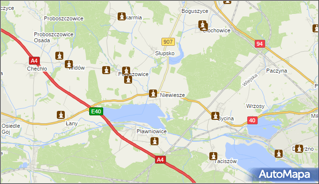 mapa Niewiesze, Niewiesze na mapie Targeo