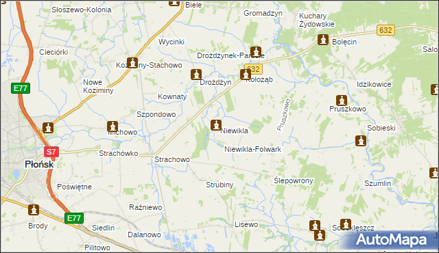 mapa Niewikla, Niewikla na mapie Targeo