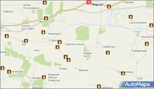 mapa Niewirków-Kolonia, Niewirków-Kolonia na mapie Targeo