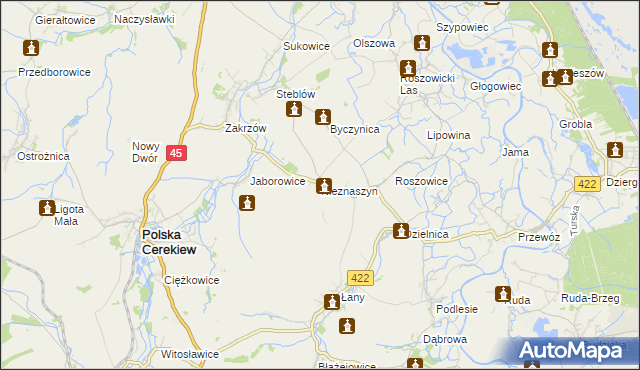 mapa Nieznaszyn, Nieznaszyn na mapie Targeo