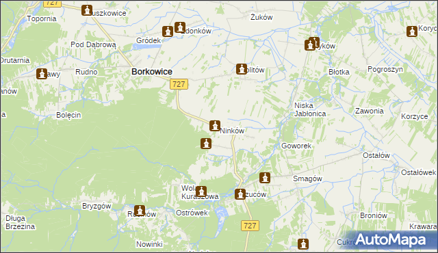 mapa Ninków, Ninków na mapie Targeo