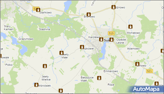 mapa Nipkowie, Nipkowie na mapie Targeo