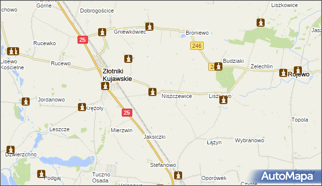 mapa Niszczewice, Niszczewice na mapie Targeo