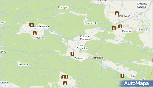 mapa Nowa Bogacica, Nowa Bogacica na mapie Targeo