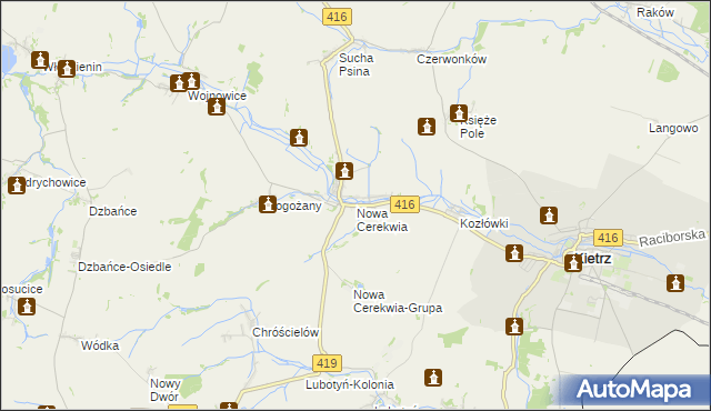 mapa Nowa Cerekwia, Nowa Cerekwia na mapie Targeo