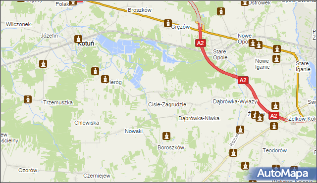 mapa Nowa Dąbrówka, Nowa Dąbrówka na mapie Targeo