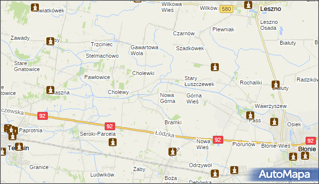 mapa Nowa Górna, Nowa Górna na mapie Targeo