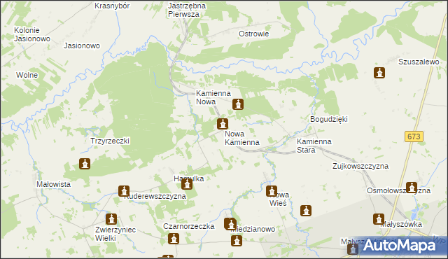 mapa Nowa Kamienna, Nowa Kamienna na mapie Targeo