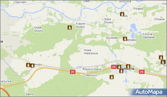 mapa Nowa Niedrzwica, Nowa Niedrzwica na mapie Targeo