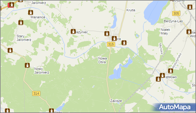 mapa Nowa Obra gmina Wolsztyn, Nowa Obra gmina Wolsztyn na mapie Targeo