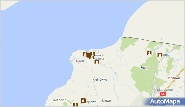 mapa Nowa Pasłęka, Nowa Pasłęka na mapie Targeo