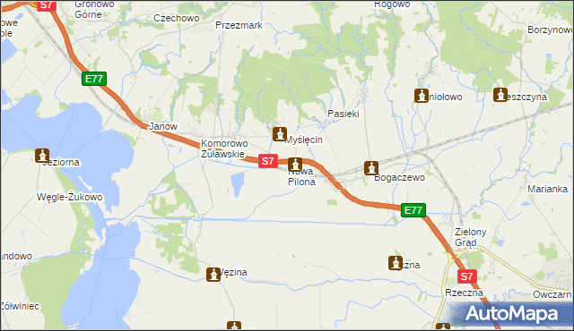 mapa Nowa Pilona, Nowa Pilona na mapie Targeo