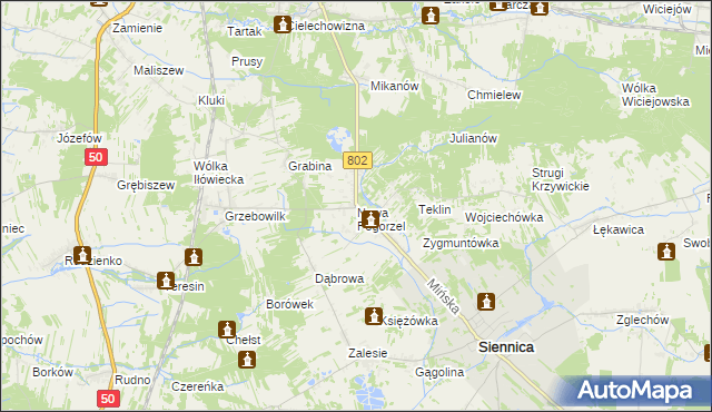 mapa Nowa Pogorzel, Nowa Pogorzel na mapie Targeo