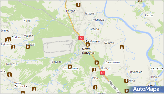 mapa Nowa Sarzyna, Nowa Sarzyna na mapie Targeo