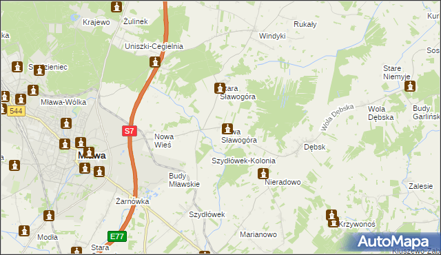 mapa Nowa Sławogóra, Nowa Sławogóra na mapie Targeo