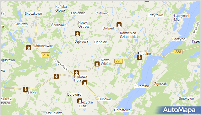 mapa Nowa Wieś gmina Stężyca, Nowa Wieś gmina Stężyca na mapie Targeo