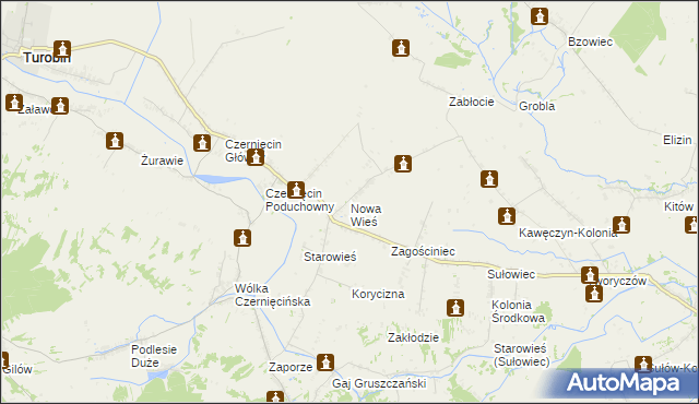 mapa Nowa Wieś gmina Turobin, Nowa Wieś gmina Turobin na mapie Targeo