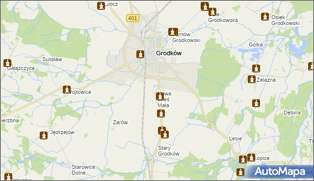 mapa Nowa Wieś Mała gmina Grodków, Nowa Wieś Mała gmina Grodków na mapie Targeo