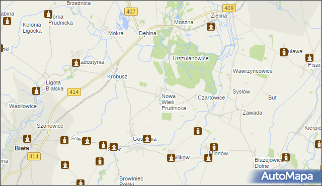 mapa Nowa Wieś Prudnicka, Nowa Wieś Prudnicka na mapie Targeo