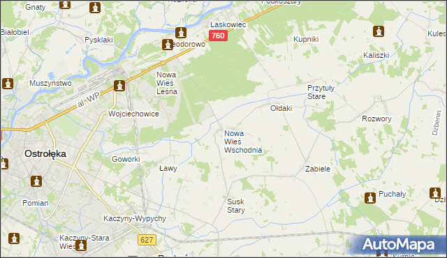 mapa Nowa Wieś Wschodnia, Nowa Wieś Wschodnia na mapie Targeo