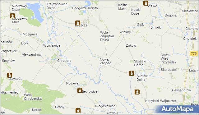 mapa Nowa Zagość, Nowa Zagość na mapie Targeo