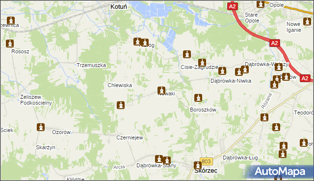 mapa Nowaki gmina Skórzec, Nowaki gmina Skórzec na mapie Targeo