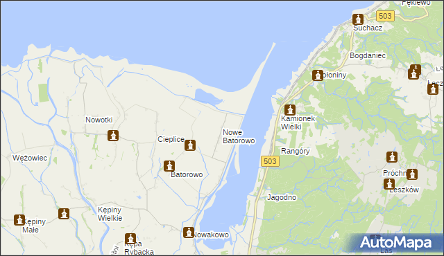 mapa Nowe Batorowo, Nowe Batorowo na mapie Targeo