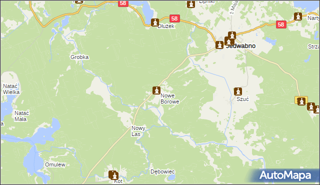 mapa Nowe Borowe, Nowe Borowe na mapie Targeo