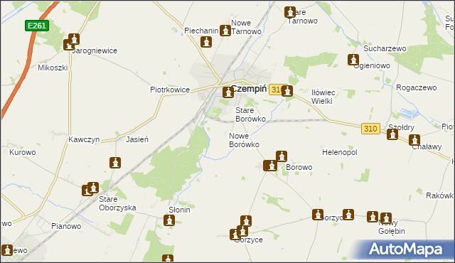 mapa Nowe Borówko, Nowe Borówko na mapie Targeo