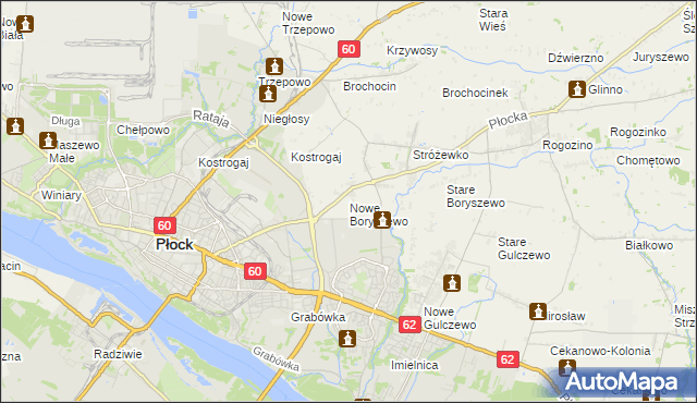 mapa Nowe Boryszewo, Nowe Boryszewo na mapie Targeo