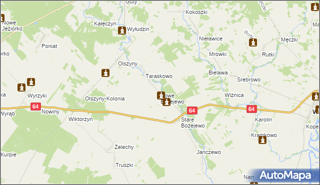 mapa Nowe Bożejewo, Nowe Bożejewo na mapie Targeo