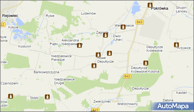 mapa Nowe Depułtycze, Nowe Depułtycze na mapie Targeo