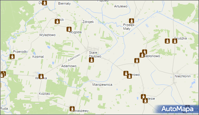 mapa Nowe Dłutowo, Nowe Dłutowo na mapie Targeo