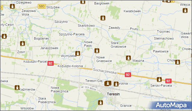 mapa Nowe Gnatowice, Nowe Gnatowice na mapie Targeo