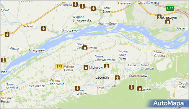 mapa Nowe Gniewniewice, Nowe Gniewniewice na mapie Targeo