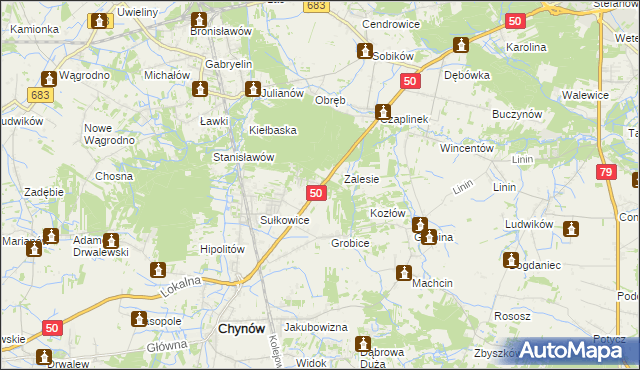 mapa Nowe Grobice, Nowe Grobice na mapie Targeo