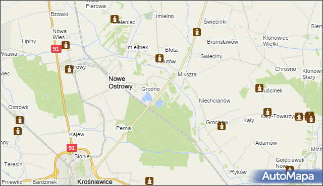 mapa Nowe Grodno, Nowe Grodno na mapie Targeo