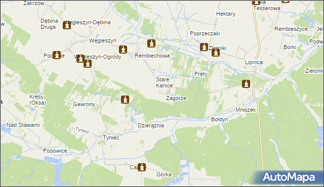 mapa Nowe Kanice, Nowe Kanice na mapie Targeo